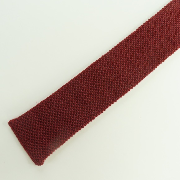 Rooster Other - Rooster Cottonit Square Tie Red Solid Skinny 2.25" 52" USA Cotton Lisle